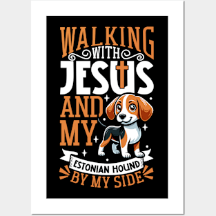 Jesus and dog - Estonian Hound Posters and Art